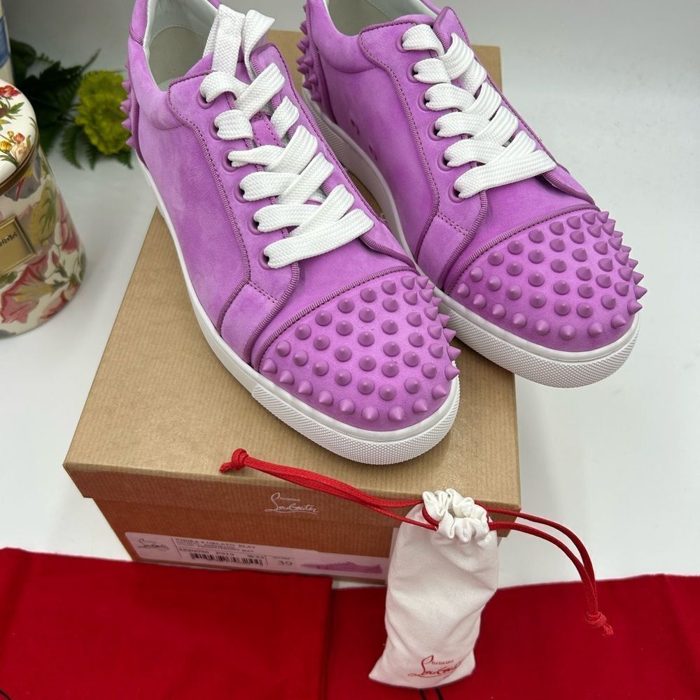 Women's Christian Louboutin viera flat sneaker size 39 made in Italy - Picture 2 of 11